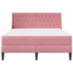 vidaXL Rám postele s matracom s matracmi Ružová 140 x 190 cm Zamat – Obrázok 6