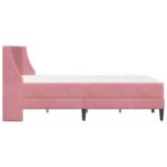 vidaXL Rám postele s matracom s matracmi Ružová 140 x 190 cm Zamat – Obrázok 7
