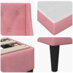 vidaXL Rám postele s matracom s matracmi Ružová 140 x 190 cm Zamat – Obrázok 9