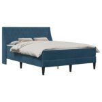 vidaXL Rám postele s matracom s matracmi Modrá 140 x 190 cm Zamat – Obrázok 2