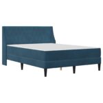 vidaXL Rám postele s matracom s matracmi Modrá 140 x 190 cm Zamat – Obrázok 3