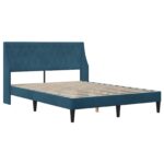 vidaXL Rám postele s matracom s matracmi Modrá 140 x 190 cm Zamat – Obrázok 4