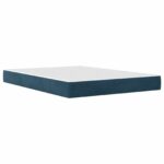 vidaXL Rám postele s matracom s matracmi Modrá 140 x 190 cm Zamat – Obrázok 5