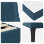 vidaXL Rám postele s matracom s matracmi Modrá 140 x 190 cm Zamat – Obrázok 9
