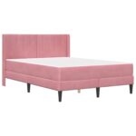 vidaXL Rám postele s matracom Ružová 120 x 190 cm Zamat – Obrázok 3