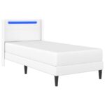 vidaXL Rám postele s matracom Biela 80 x 200 cm Umelá koža – Obrázok 5