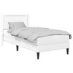 vidaXL Rám postele s matracom Biela 90 x 190 cm Umelá koža – Obrázok 2