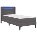 vidaXL Rám postele s matracom Sivá 90 x 200 cm Umelá koža – Obrázok 5