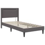 vidaXL Rám postele s matracom Sivá 90 x 200 cm Umelá koža – Obrázok 6