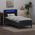 vidaXL Rám postele s matracom Čierna 100 x 200 cm Umelá koža – Obrázok 4