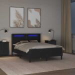 vidaXL Rám postele s matracom Čierna 120 x 190 cm Umelá koža – Obrázok 4
