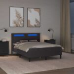 vidaXL Rám postele s matracom Sivá 120 x 200 cm Umelá koža – Obrázok 4