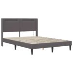 vidaXL Rám postele s matracom Sivá 120 x 200 cm Umelá koža – Obrázok 6