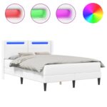 vidaXL Rám postele s matracom Biela 120 x 200 cm Umelá koža – Obrázok 3