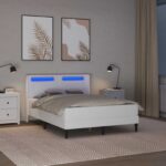 vidaXL Rám postele s matracom Biela 120 x 200 cm Umelá koža – Obrázok 4