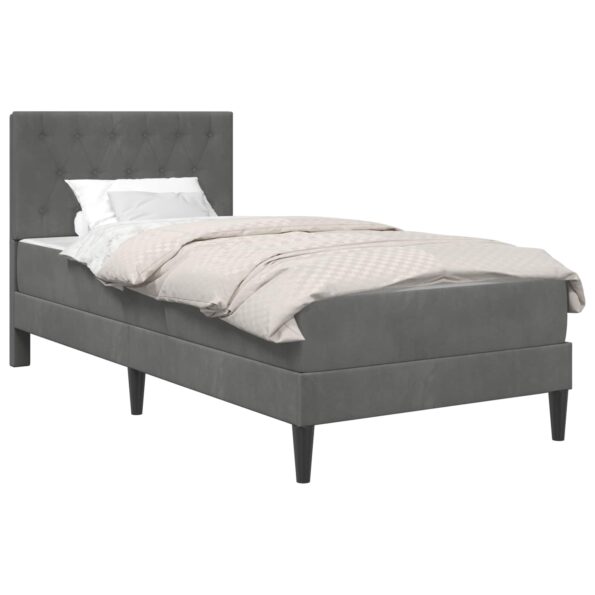 vidaXL Rám postele s matracom Tmavo šedá 100 x 200 cm Zamat – Obrázok 2
