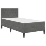 vidaXL Rám postele s matracom Tmavo šedá 100 x 200 cm Zamat – Obrázok 3
