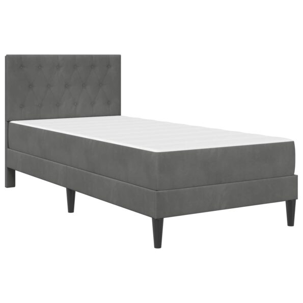 vidaXL Rám postele s matracom Tmavo šedá 100 x 200 cm Zamat – Obrázok 3