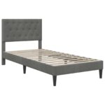 vidaXL Rám postele s matracom Tmavo šedá 100 x 200 cm Zamat – Obrázok 4