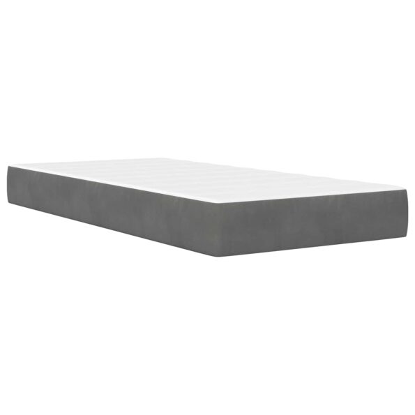 vidaXL Rám postele s matracom Tmavo šedá 100 x 200 cm Zamat – Obrázok 5