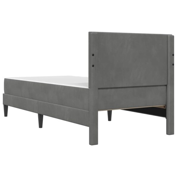 vidaXL Rám postele s matracom Tmavo šedá 100 x 200 cm Zamat – Obrázok 8