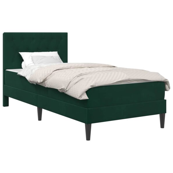 vidaXL Rám postele s matracom Tmavozelená 100 x 200 cm Zamat – Obrázok 2