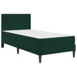 vidaXL Rám postele s matracom Tmavozelená 100 x 200 cm Zamat – Obrázok 3