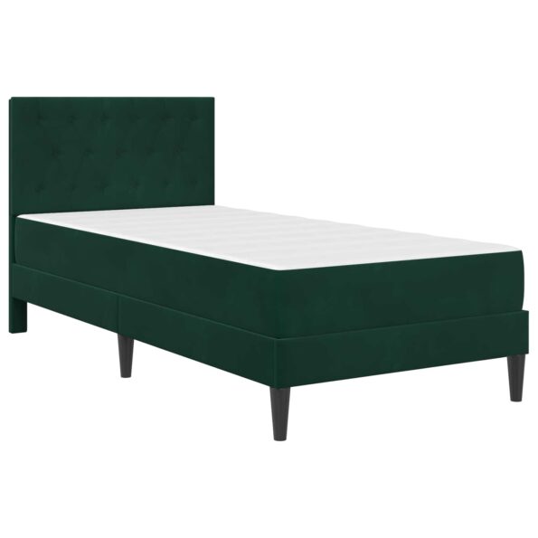 vidaXL Rám postele s matracom Tmavozelená 100 x 200 cm Zamat – Obrázok 3