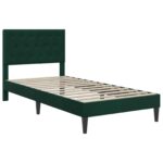 vidaXL Rám postele s matracom Tmavozelená 100 x 200 cm Zamat – Obrázok 4