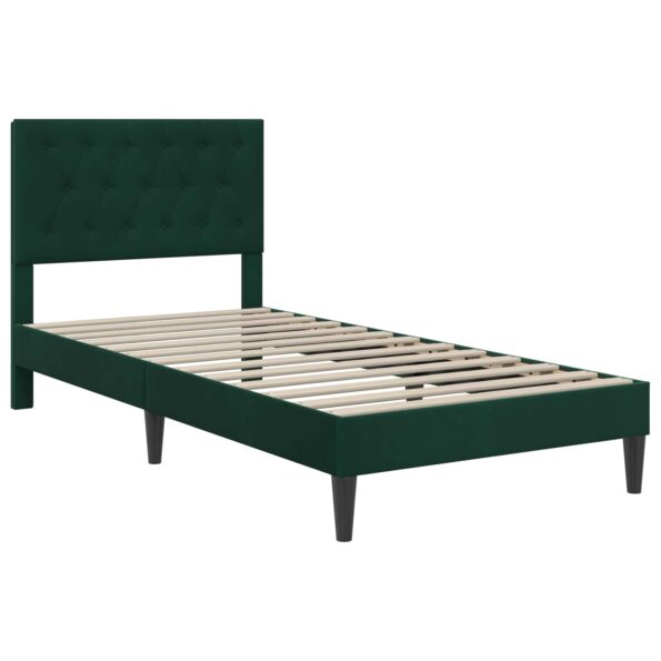 vidaXL Rám postele s matracom Tmavozelená 100 x 200 cm Zamat – Obrázok 4