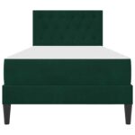 vidaXL Rám postele s matracom Tmavozelená 100 x 200 cm Zamat – Obrázok 6