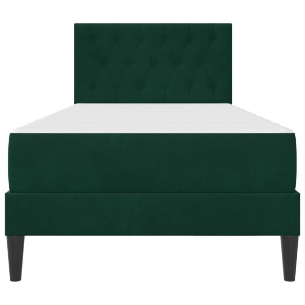 vidaXL Rám postele s matracom Tmavozelená 100 x 200 cm Zamat – Obrázok 6
