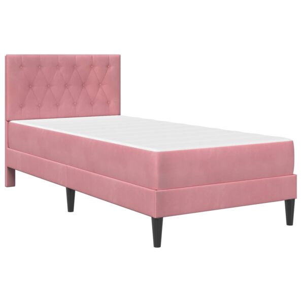 vidaXL Rám postele s matracom Ružová 100 x 200 cm Zamat – Obrázok 3
