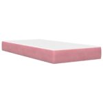 vidaXL Rám postele s matracom Ružová 100 x 200 cm Zamat – Obrázok 5