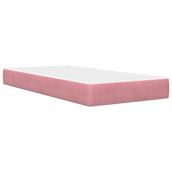 vidaXL Rám postele s matracom Ružová 100 x 200 cm Zamat – Obrázok 5