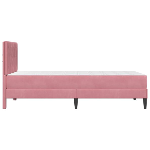vidaXL Rám postele s matracom Ružová 100 x 200 cm Zamat – Obrázok 7