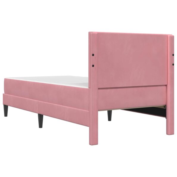 vidaXL Rám postele s matracom Ružová 100 x 200 cm Zamat – Obrázok 8