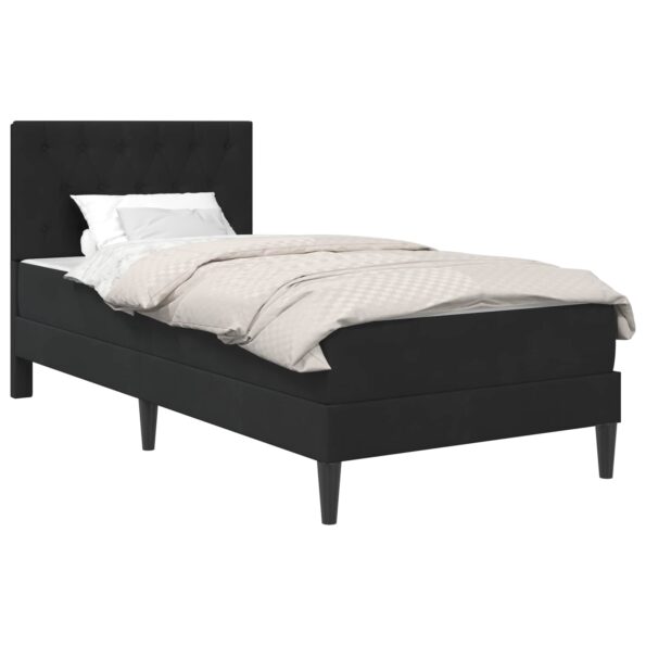 vidaXL Rám postele s matracom Čierny 100 x 200 cm Zamat – Obrázok 2