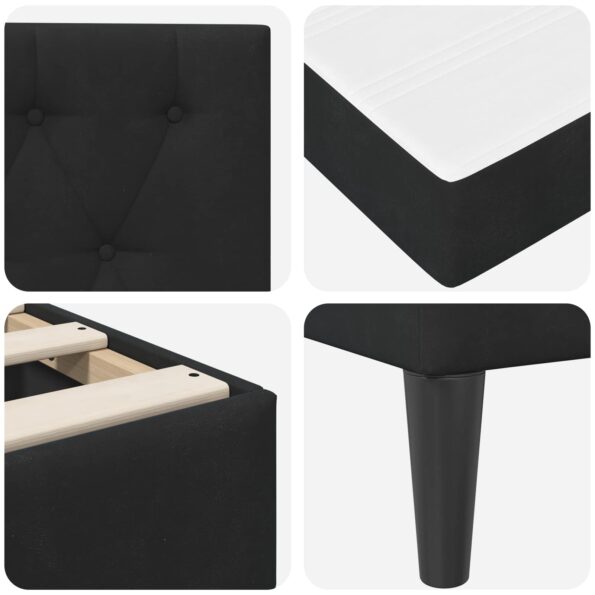 vidaXL Rám postele s matracom Čierny 100 x 200 cm Zamat – Obrázok 9