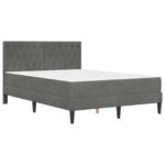 vidaXL Rám postele s matracom Tmavo šedá 120 x 200 cm Zamat – Obrázok 3