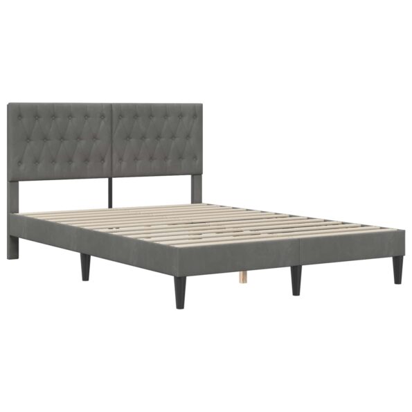 vidaXL Rám postele s matracom Tmavo šedá 120 x 200 cm Zamat – Obrázok 4
