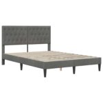 vidaXL Rám postele s matracom Tmavo šedá 160 x 200 cm Zamat – Obrázok 4