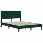 vidaXL Rám postele s matracom Tmavozelená 160 x 200 cm Zamat – Obrázok 4