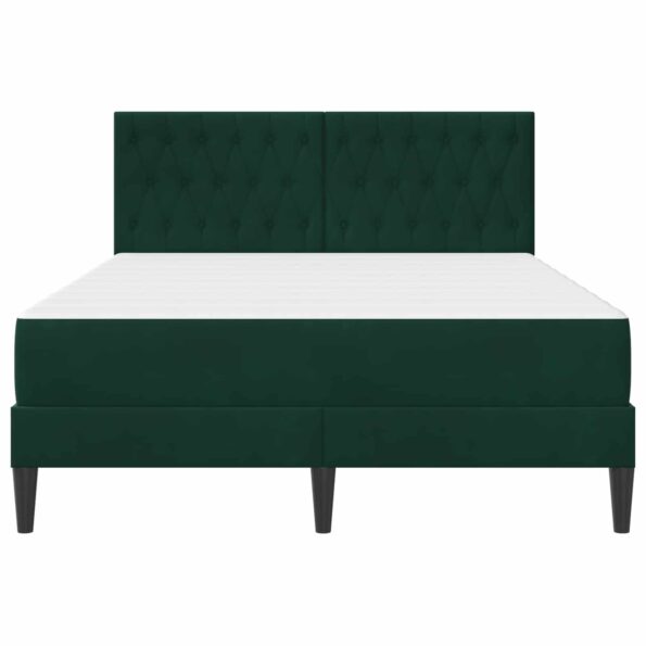 vidaXL Rám postele s matracom Tmavozelená 160 x 200 cm Zamat – Obrázok 6
