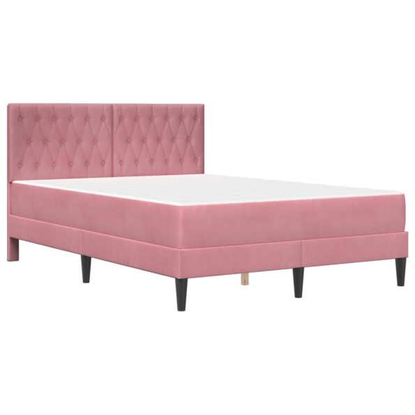 vidaXL Rám postele s matracom Ružová 160 x 200 cm Zamat – Obrázok 3