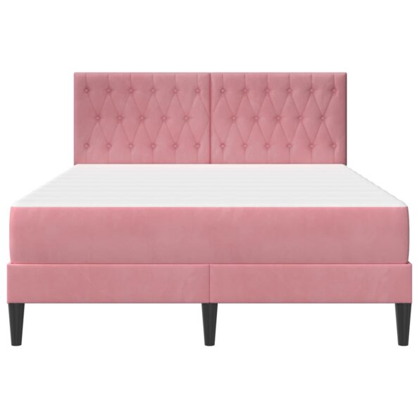 vidaXL Rám postele s matracom Ružová 160 x 200 cm Zamat – Obrázok 6