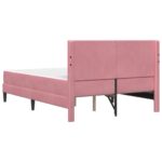 vidaXL Rám postele s matracom Ružová 160 x 200 cm Zamat – Obrázok 8