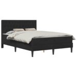vidaXL Rám postele s matracom Čierny 160 x 200 cm Zamat – Obrázok 2