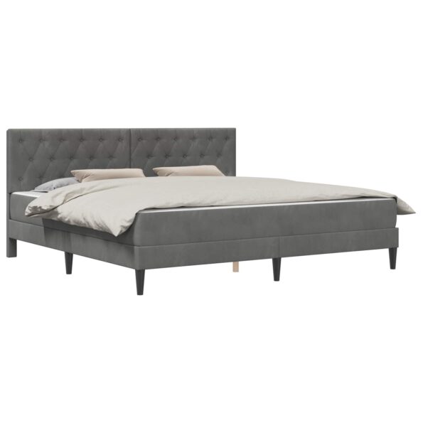 vidaXL Rám postele s matracom Tmavo šedá 180 x 200 cm Zamat – Obrázok 2