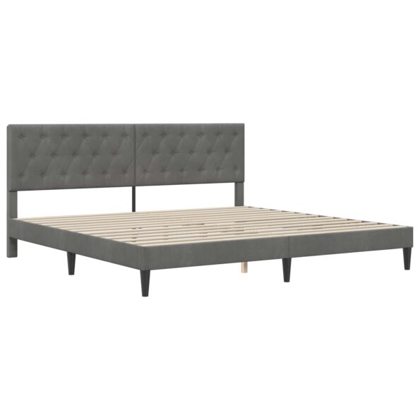 vidaXL Rám postele s matracom Tmavo šedá 180 x 200 cm Zamat – Obrázok 4